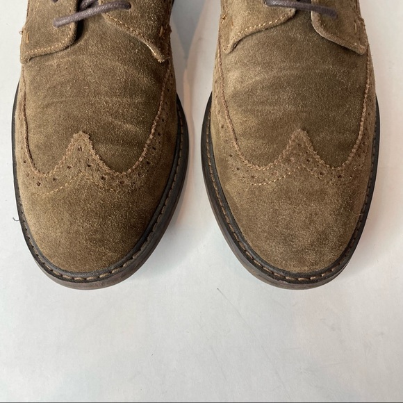 Vionic Bowery Bruno WingTip Oxford Derby  Brown Suede Shoe Size 9 - Picture 4 of 12